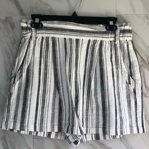 Forever 21 White and Gray Striped Shorts